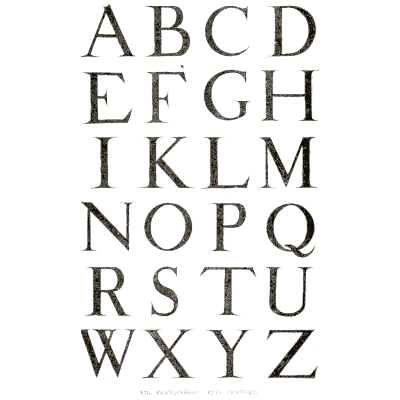 Roman capital alphabet 02 - Alphabets Old and New - 1910