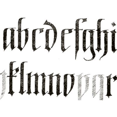 Hatched textura lowercase - Alphabets Old and New - 1910