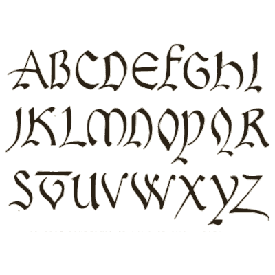 Uncial pen capitals - Alphabets Old and New - 1910