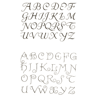 Two italic capital alphabets - Alphabets Old and New - 1910