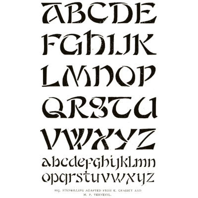 Bold uncial alphabet 02 - Alphabets Old and New - 1910