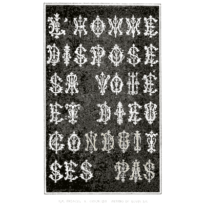 Decorated motto on black - Alphabets Old and New - 1910