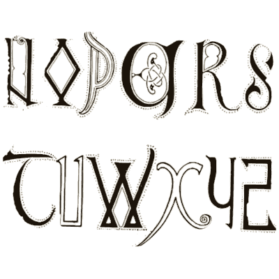 Decorated gothic capitals n to z - Alphabets Old and New - 1910