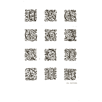 Decorated initial squares - Alphabets Old and New - 1910