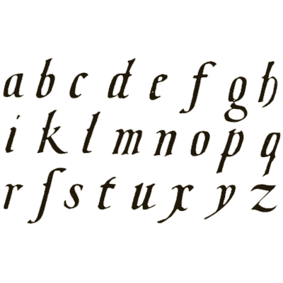 Italic lowercase alphabet 02 - Alphabets Old and New - 1910