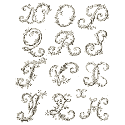 Floral sprig initials - Alphabets Old and New - 1910