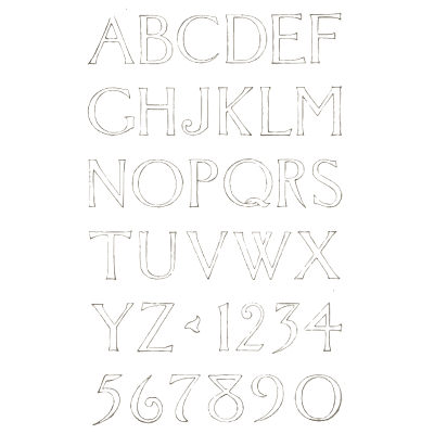 Faint outline capitals and numerals - Alphabets Old and New - 1910