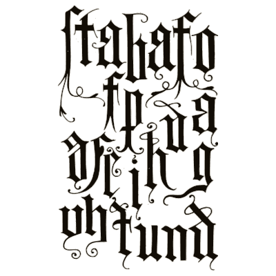 Flourished blackletter ligatures - Alphabets Old and New - 1910