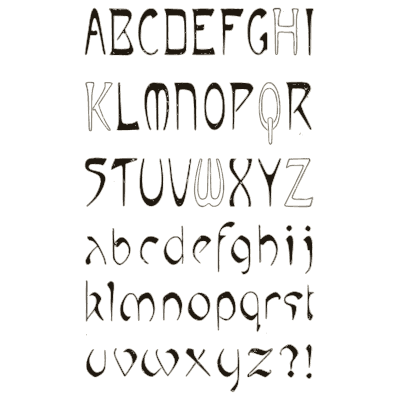 Arts and crafts pen alphabet - Alphabets Old and New - 1910