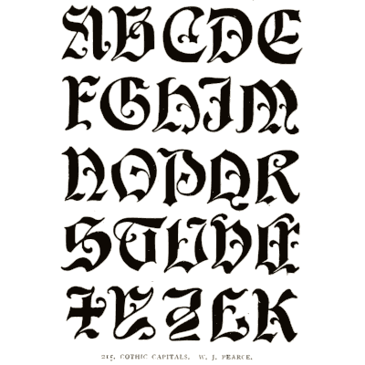 Gothic capitals - Alphabets Old and New - 1910