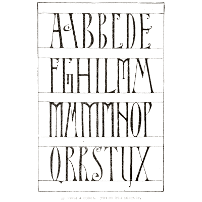 Ruled codex capitals - Alphabets Old and New - 1910