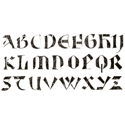 Uncial capitals in three rows - Alphabets Old and New - 1910