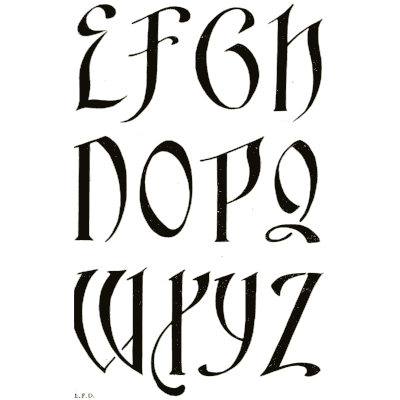 Tall pen capitals - Alphabets Old and New - 1910