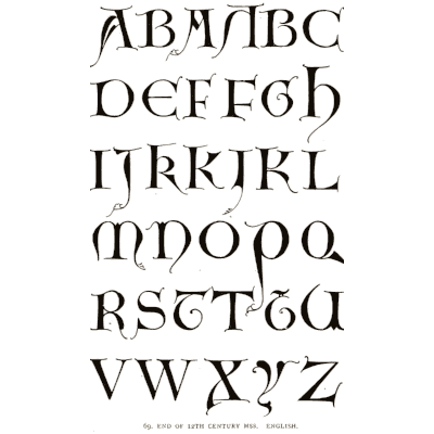 Uncial capitals with variants 02 - Alphabets Old and New - 1910