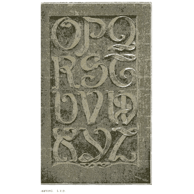 Carved capitals o to z - Alphabets Old and New - 1910