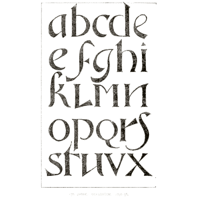 Uncial lowercase alphabet 04 - Alphabets Old and New - 1910