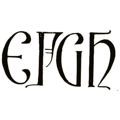 Uncial capitals E to H - Alphabets Old and New - 1910