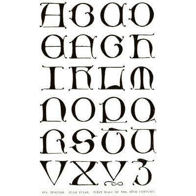Uncial capitals first half fifteenth century - Alphabets Old and New - 1910