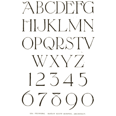 Penwork capitals and numerals - Alphabets Old and New - 1910