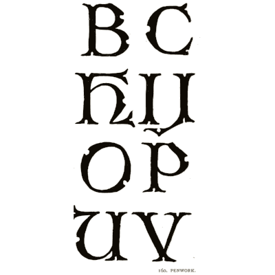 Bold penwork capitals - Alphabets Old and New - 1910