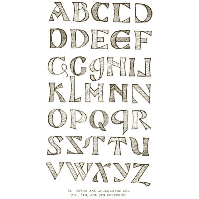 Saxon capitals with variants - Alphabets Old and New - 1910