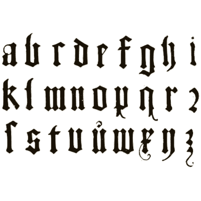 Rotunda lowercase alphabet - Alphabets Old and New - 1910
