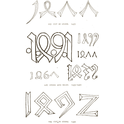 Numerals cut in stone and brass - Alphabets Old and New - 1910