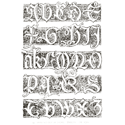 Stippled capitals in bands - Alphabets Old and New - 1910