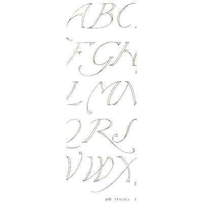 Faint italic capitals - Alphabets Old and New - 1910