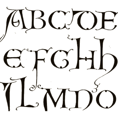 Flourished uncial capitals - Alphabets Old and New - 1910