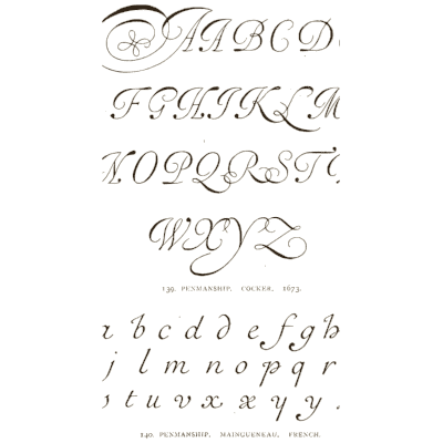 Script capitals and lowercase - Alphabets Old and New - 1910