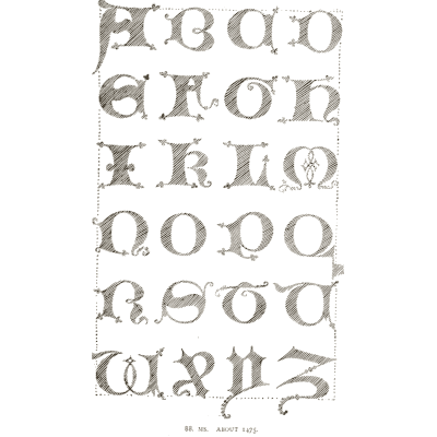 Faint lombardic capitals - Alphabets Old and New - 1910