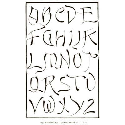 Brushwork capitals in a frame - Alphabets Old and New - 1910