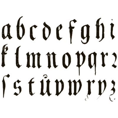 Fraktur lowercase alphabet 02 - Alphabets Old and New - 1910