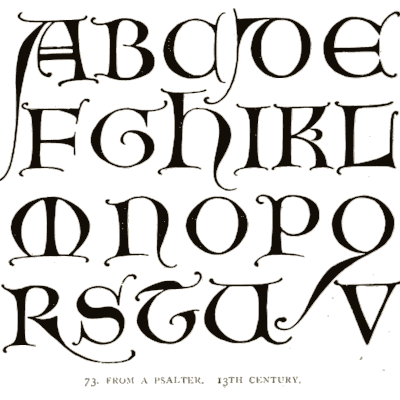 Psalter capitals thirteenth century - Alphabets Old and New - 1910