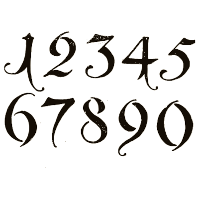 Brushwork numerals - Alphabets Old and New - 1910