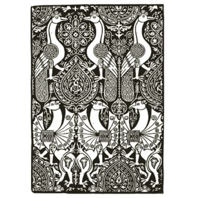 Paired peacock textile - Pattern Design: A Book for Students - 1903
