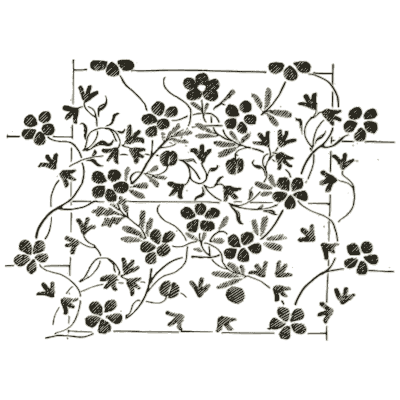 Scattered flower and stem repeat - Pattern Design: A Book for Students - 1903