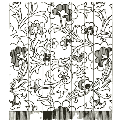Carnation and scroll repeat - Pattern Design: A Book for Students - 1903