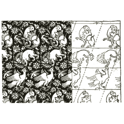 Bird and foliage repeat with layout - Pattern Design: A Book for Students - 1903