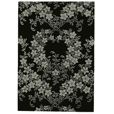 Floral wreath repeat on black - Pattern Design: A Book for Students - 1903