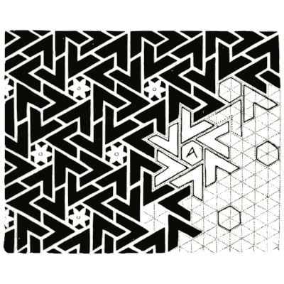 Interlaced star lattice construction - Pattern Design: A Book for Students - 1903