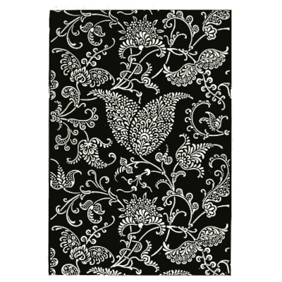 Pine cone and floral on black - Pattern Design: A Book for Students - 1903