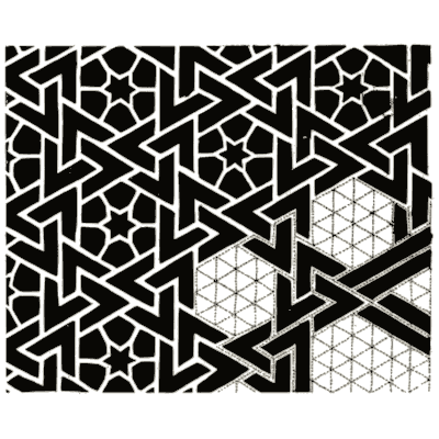Star lattice with construction - Pattern Design: A Book for Students - 1903