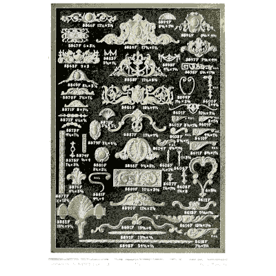 Sheet of shell crests and drops - Illustrated Catalogue of Period Ornaments - 1924