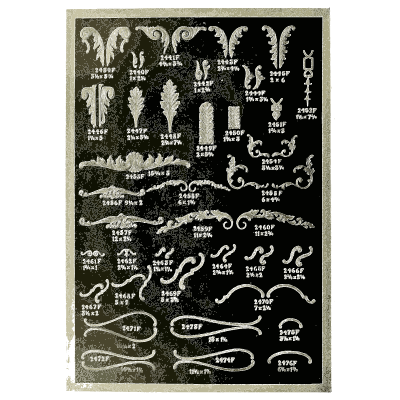 Sheet of leaf drops and swags - Illustrated Catalogue of Period Ornaments - 1924