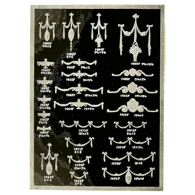 Sheet of pendant drops and swags - Illustrated Catalogue of Period Ornaments - 1924
