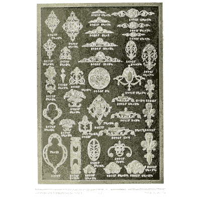 Sheet of cartouches and medallions - Illustrated Catalogue of Period Ornaments - 1924