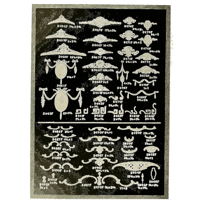 Sheet of shells and ribbon bows - Illustrated Catalogue of Period Ornaments - 1924