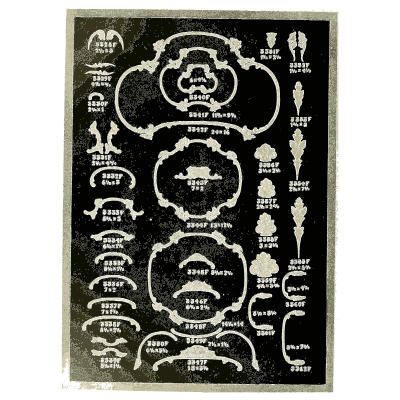 Sheet of shaped cartouches - Illustrated Catalogue of Period Ornaments - 1924